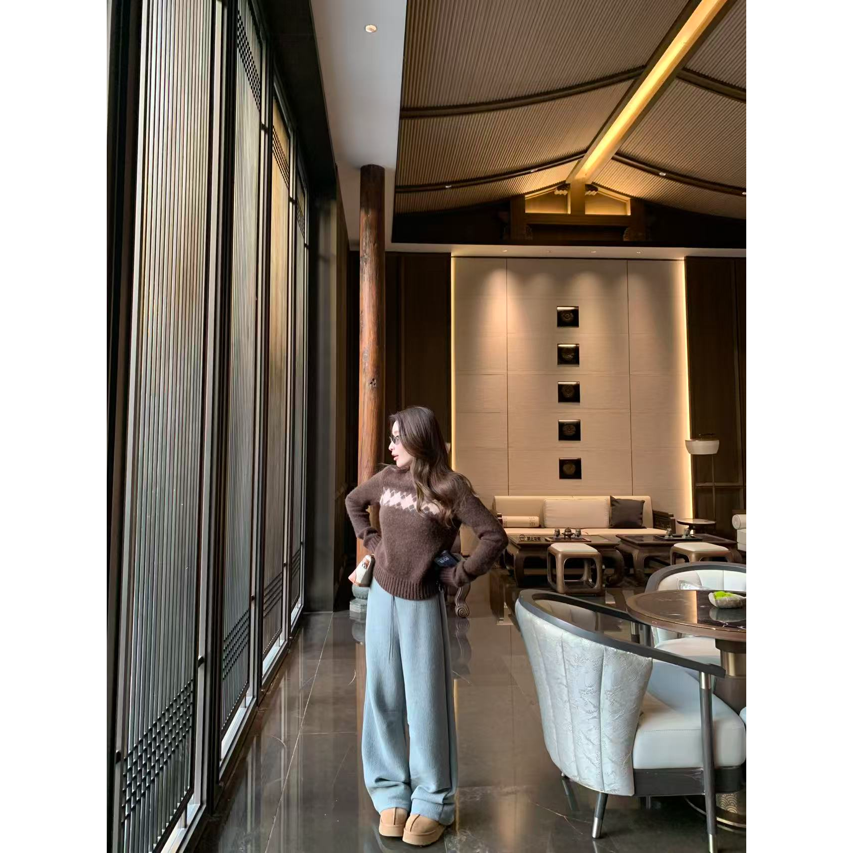 【肌理弯刀裤】高配版香蕉百搭休闲拖地显瘦高宽松设计感拖地裤垂感