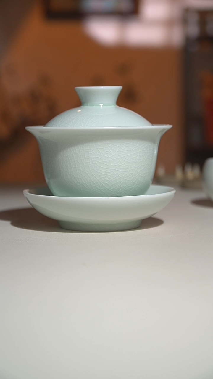 【闪购商品】其他玉青玉兰盖碗三才