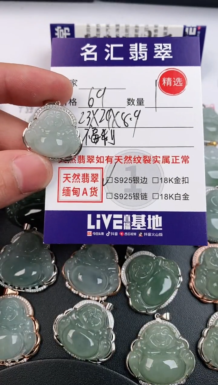 翡翠银S925镶嵌颈饰·