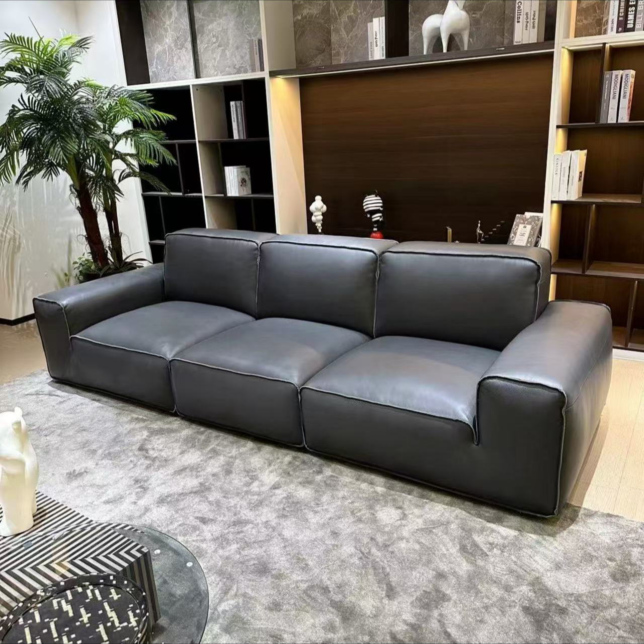 沙发大黑牛未开边意式轻奢风简约风格沙发