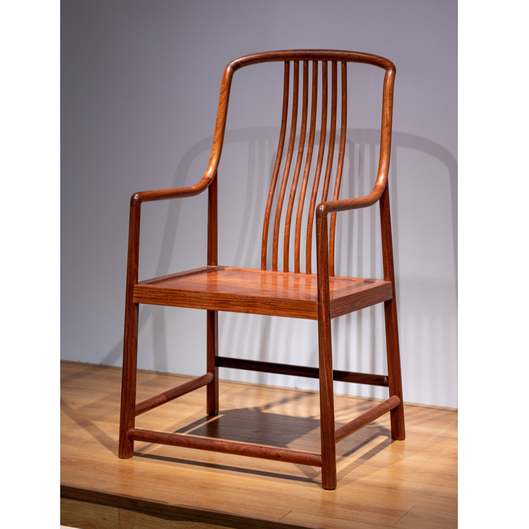 红桥红 | 家具严选 缅甸花梨（大果紫檀）【嘉选梳背椅】休闲椅 