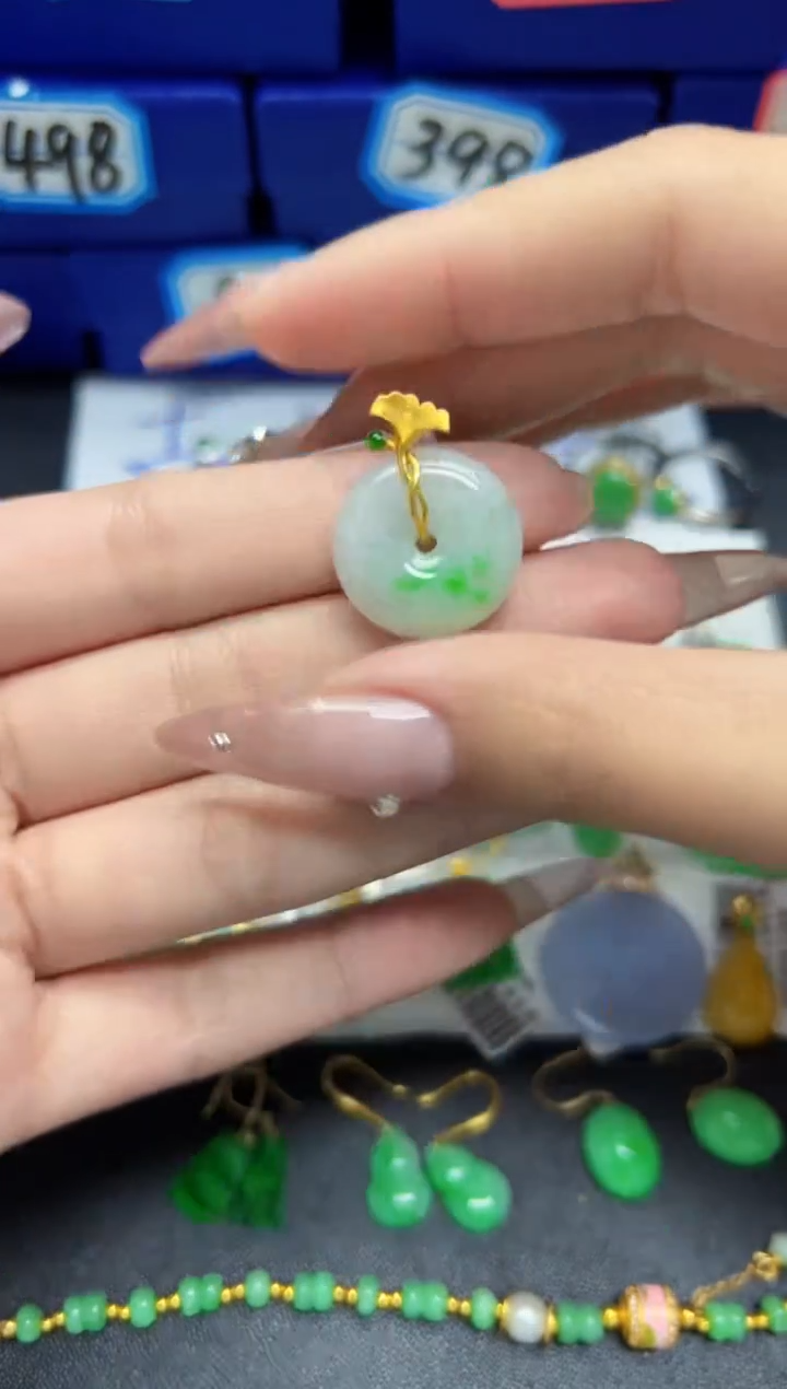 【闪购商品】翡翠颈饰18K金镶嵌Y缅料A货/支持复检/一件