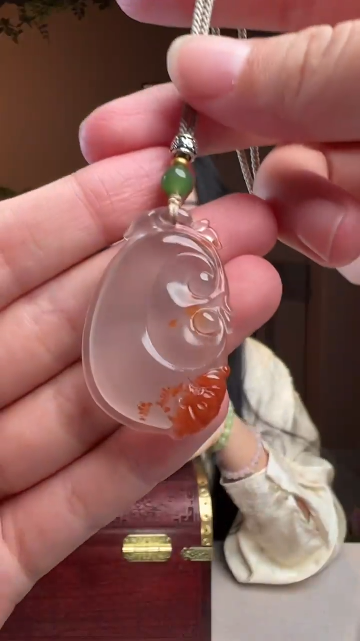 【闪购商品】南红玛瑙颈饰未镶嵌南红冰飘如意吊坠