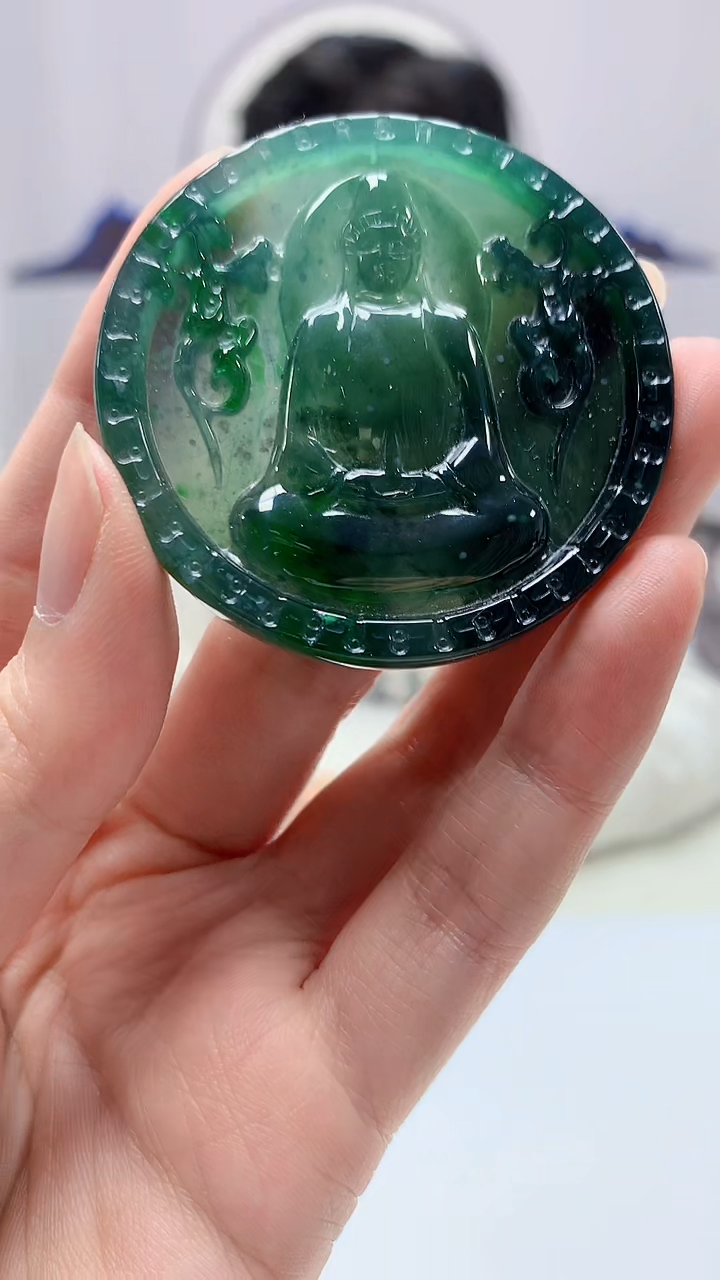 【闪购商品】定制翡翠未镶嵌4917zm-毛货挂件观音159