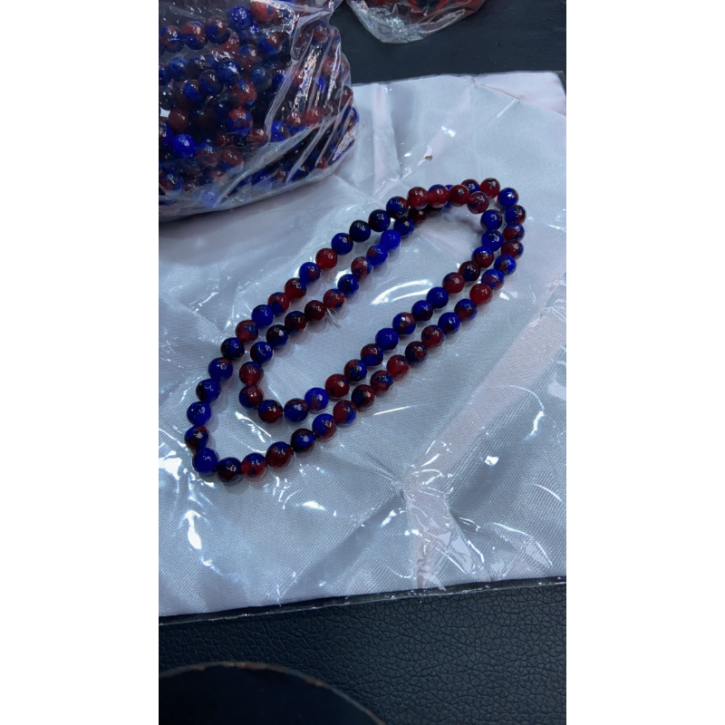 B 88 卡8三圈蓝红舒项链