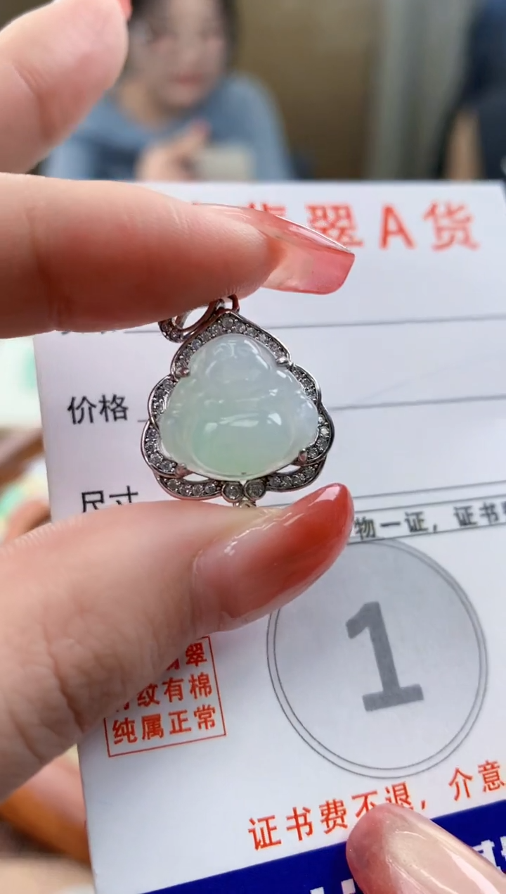 颈饰未镶嵌翡翠天然A货翡翠挂件