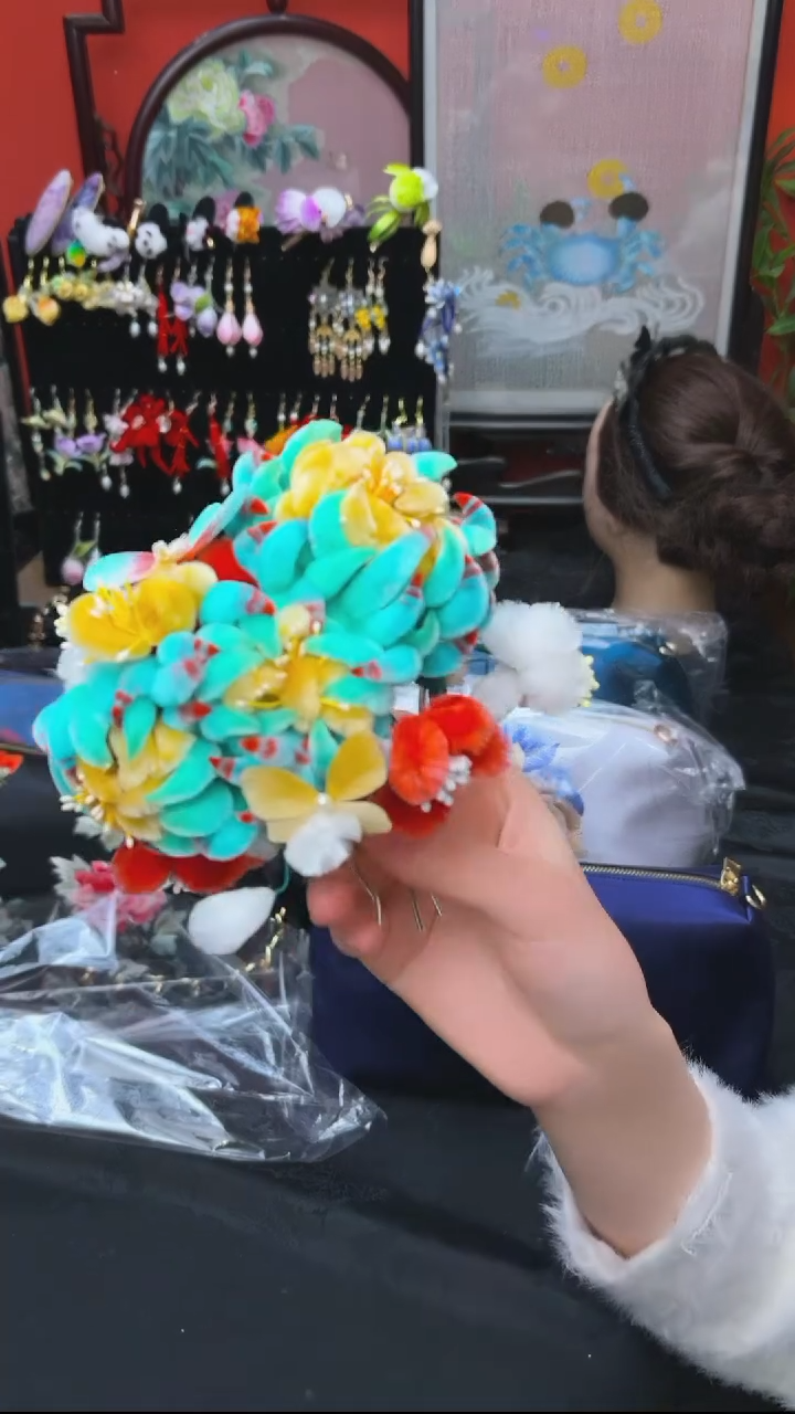 刺绣S**a非遗手工绒花饰品