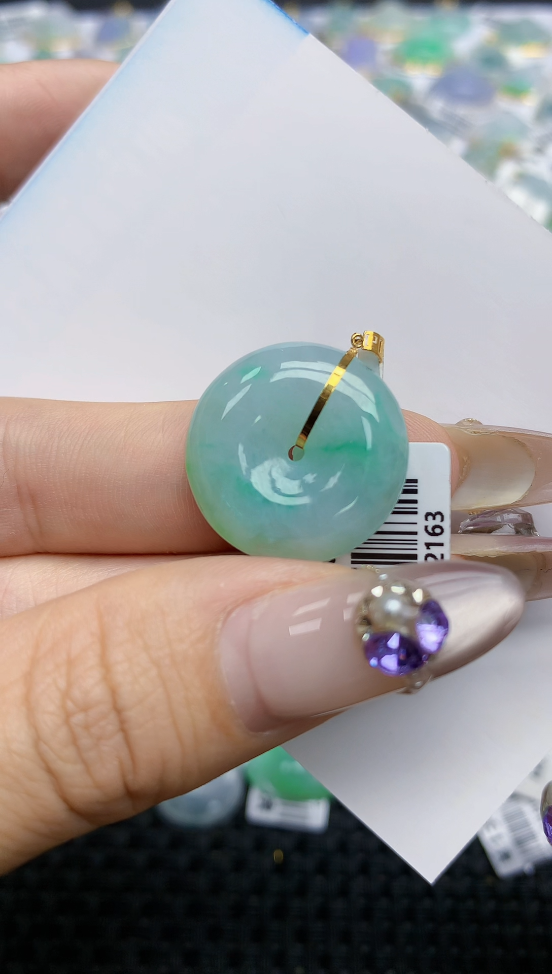 翡翠挂件18K金镶嵌29    天然翡翠A货