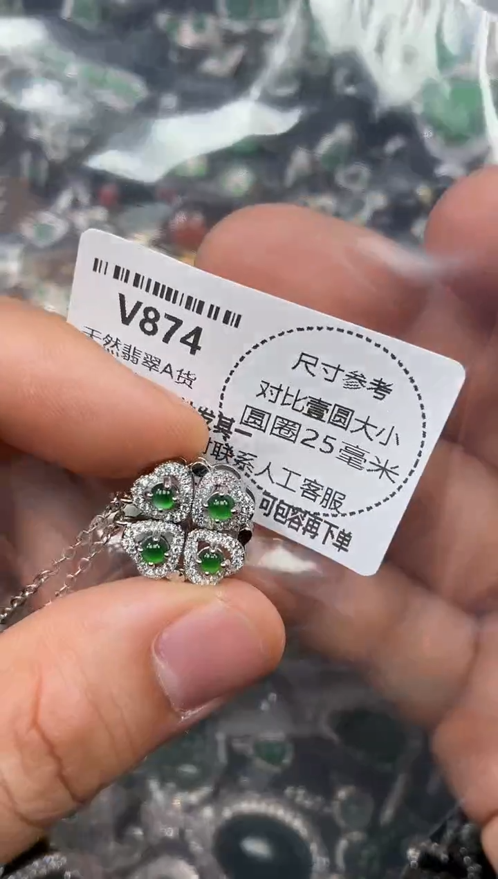 颈饰未镶嵌翡翠V874项链