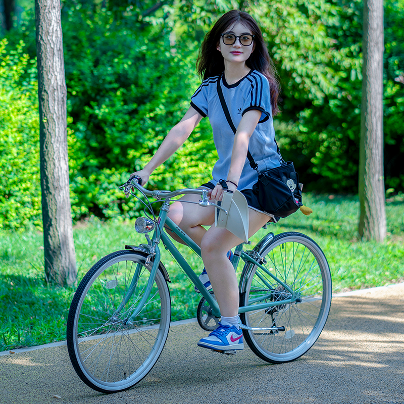 kuy'/库伊日本复古通勤轻便大学生单车成人自行车禧玛诺外6速灯