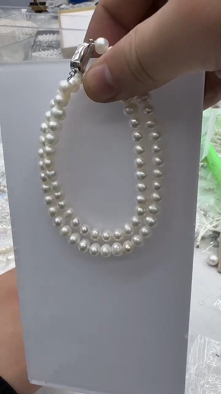 项链未镶嵌淡水珍珠7-8mm 插棒扣证书款