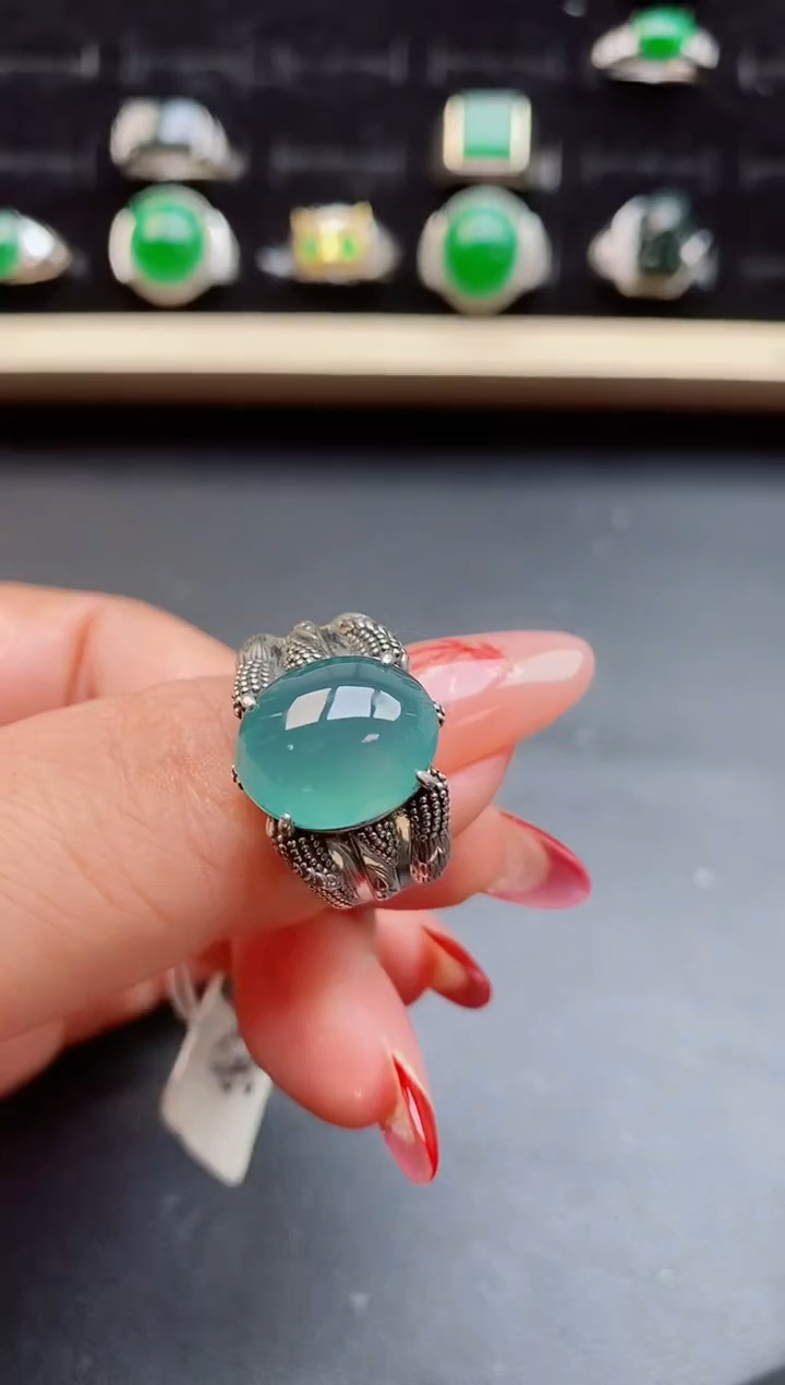 【闪购商品】翡翠戒指银S925镶嵌508501