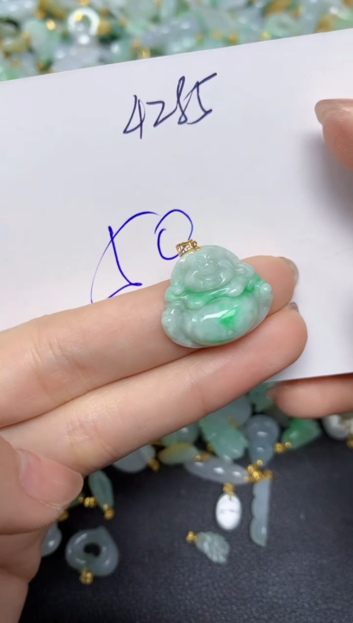 【闪购商品】翡翠颈饰18K金镶嵌天然翡翠A货