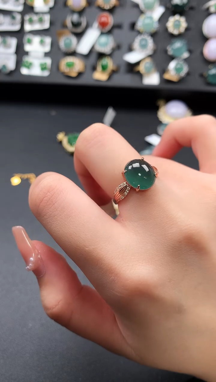 【闪购商品】翡翠戒指银S925镶嵌52141