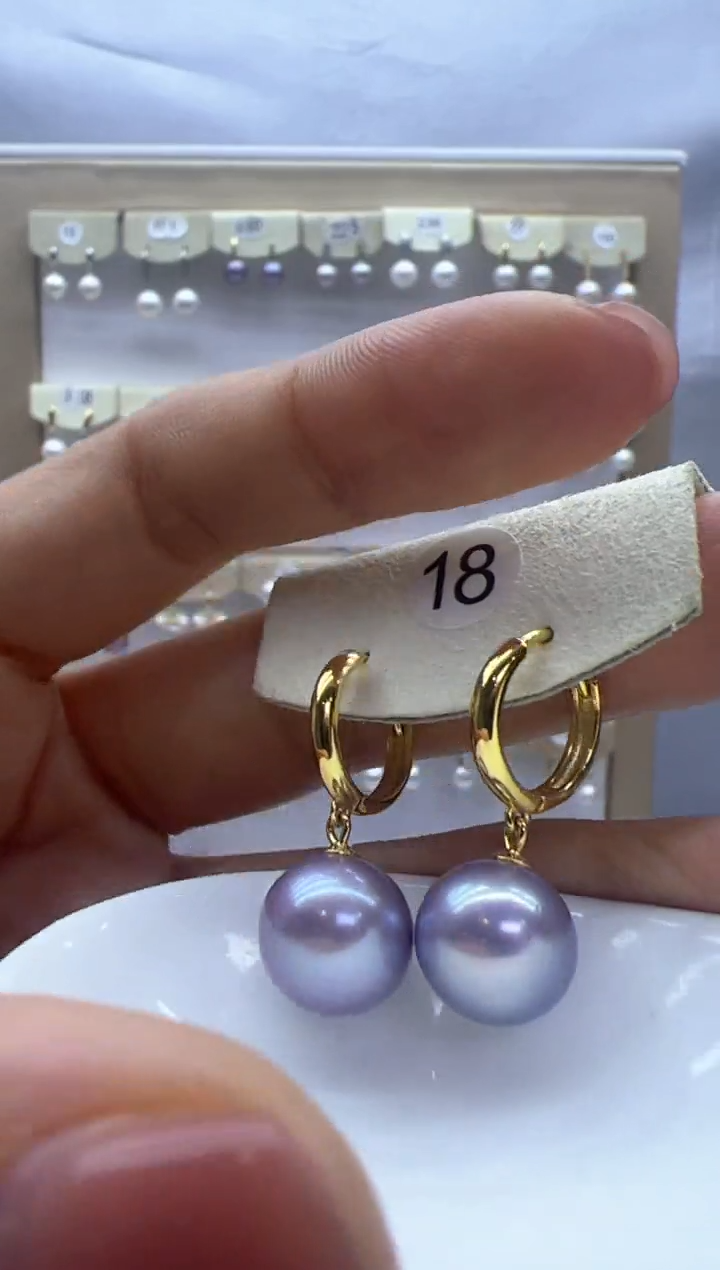 【闪购商品】淡水珍珠耳饰银S925镶嵌18