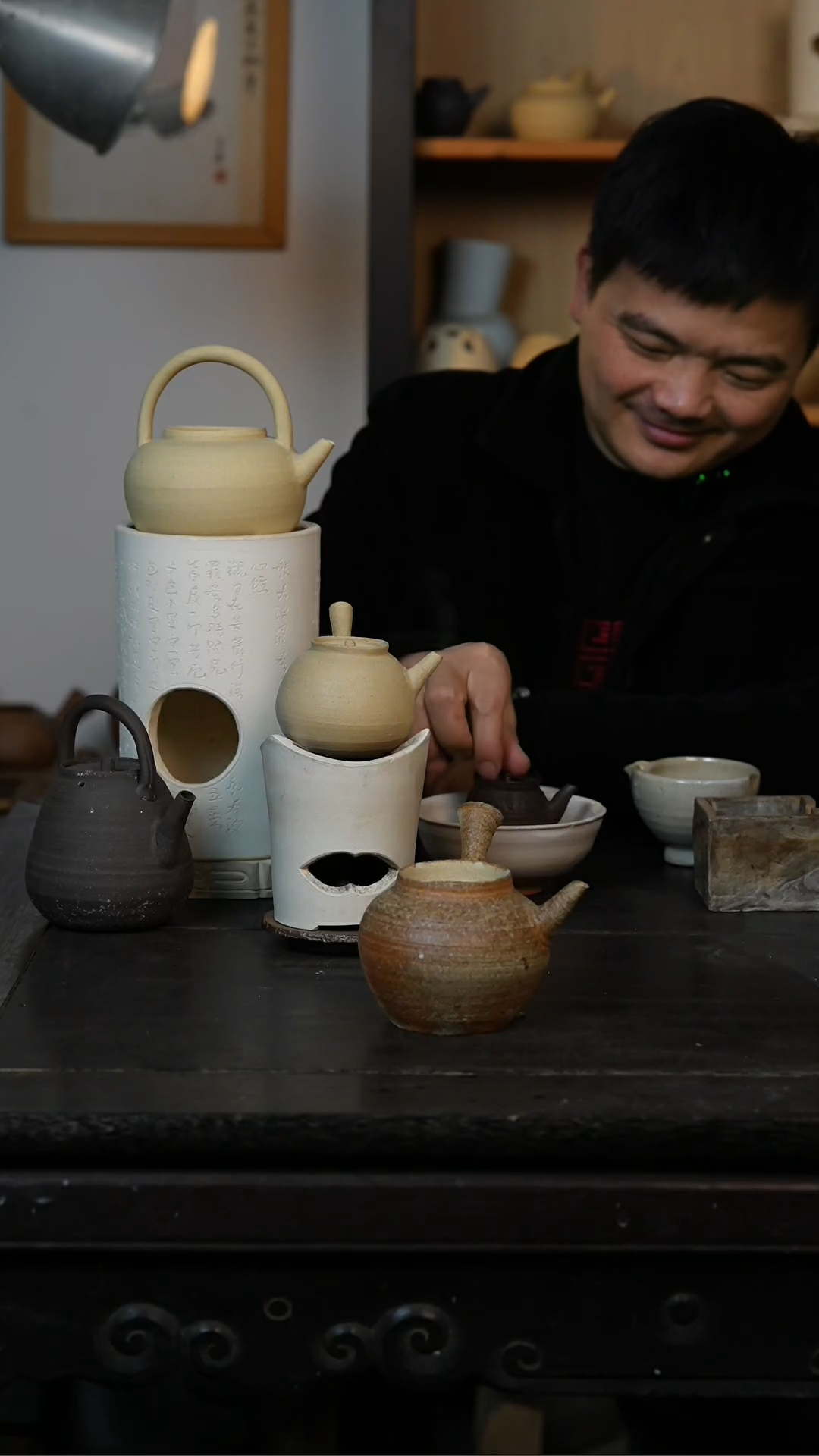 【闪购商品】白泥（柴烧）侧把素面 约400cc