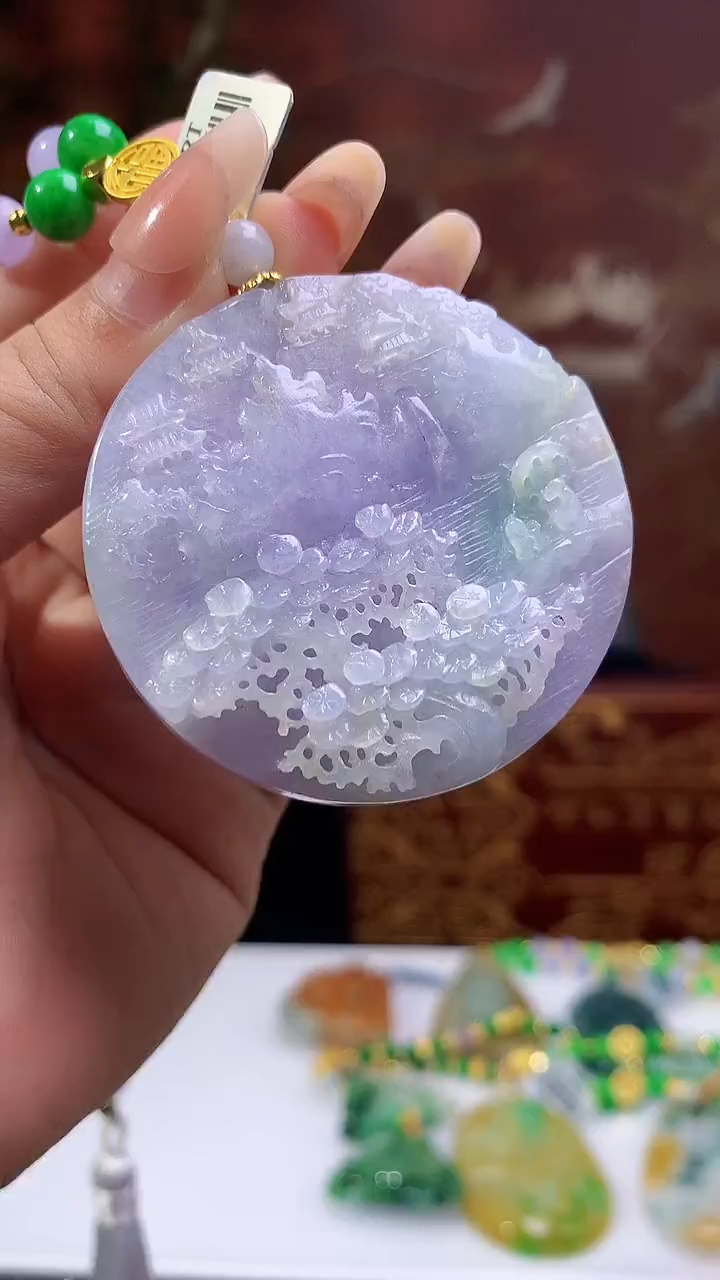 【闪购商品】定制翡翠未镶嵌1002xx-毛货挂件33