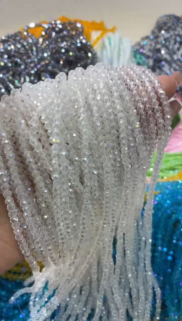 玻璃1770卡6水晶扁10条AB彩白色