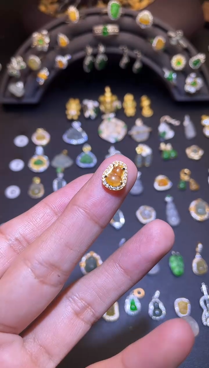 吊坠(不含链)银S925镶嵌翡翠1