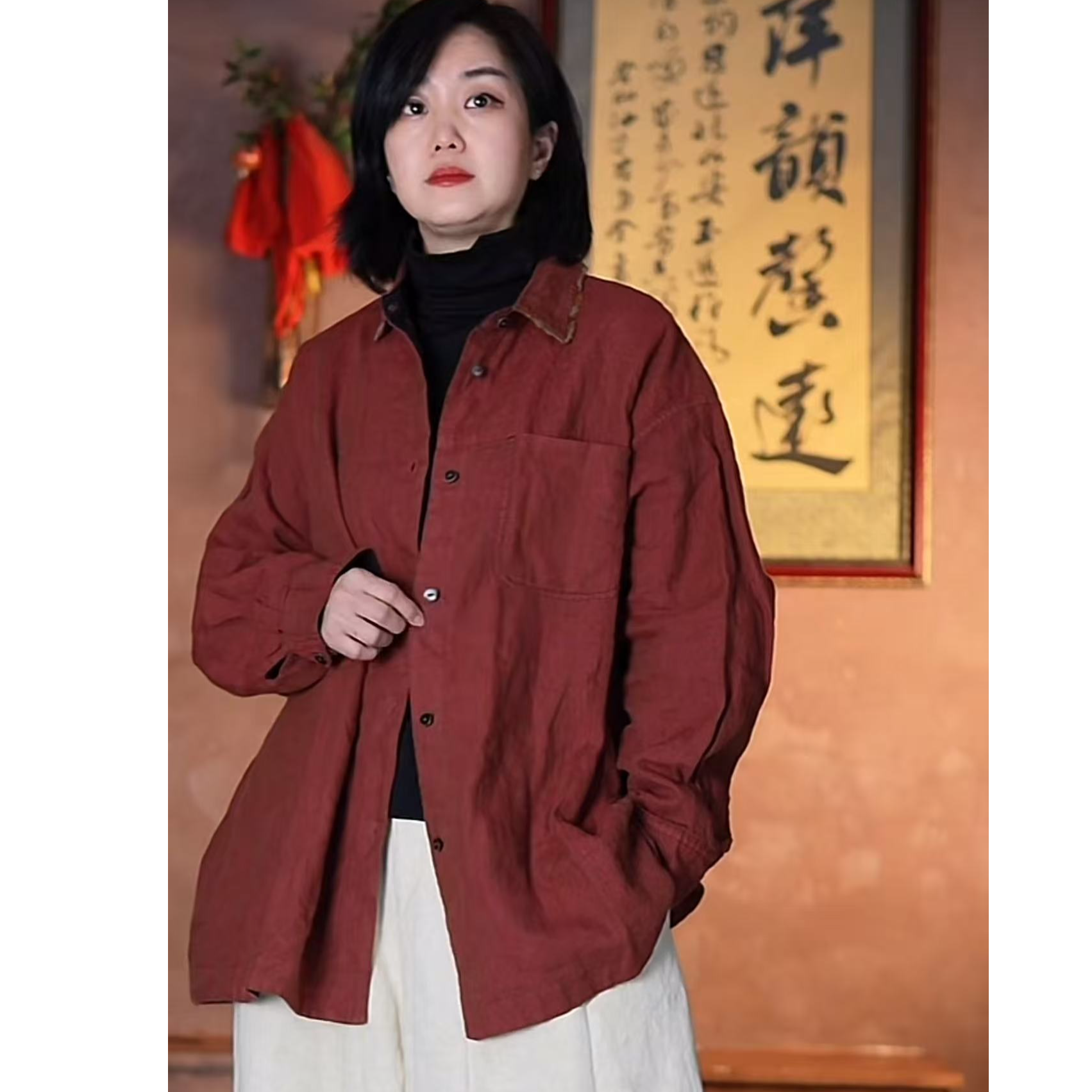 布忘初心分享  荼TU-835719  春款双面穿衬衣