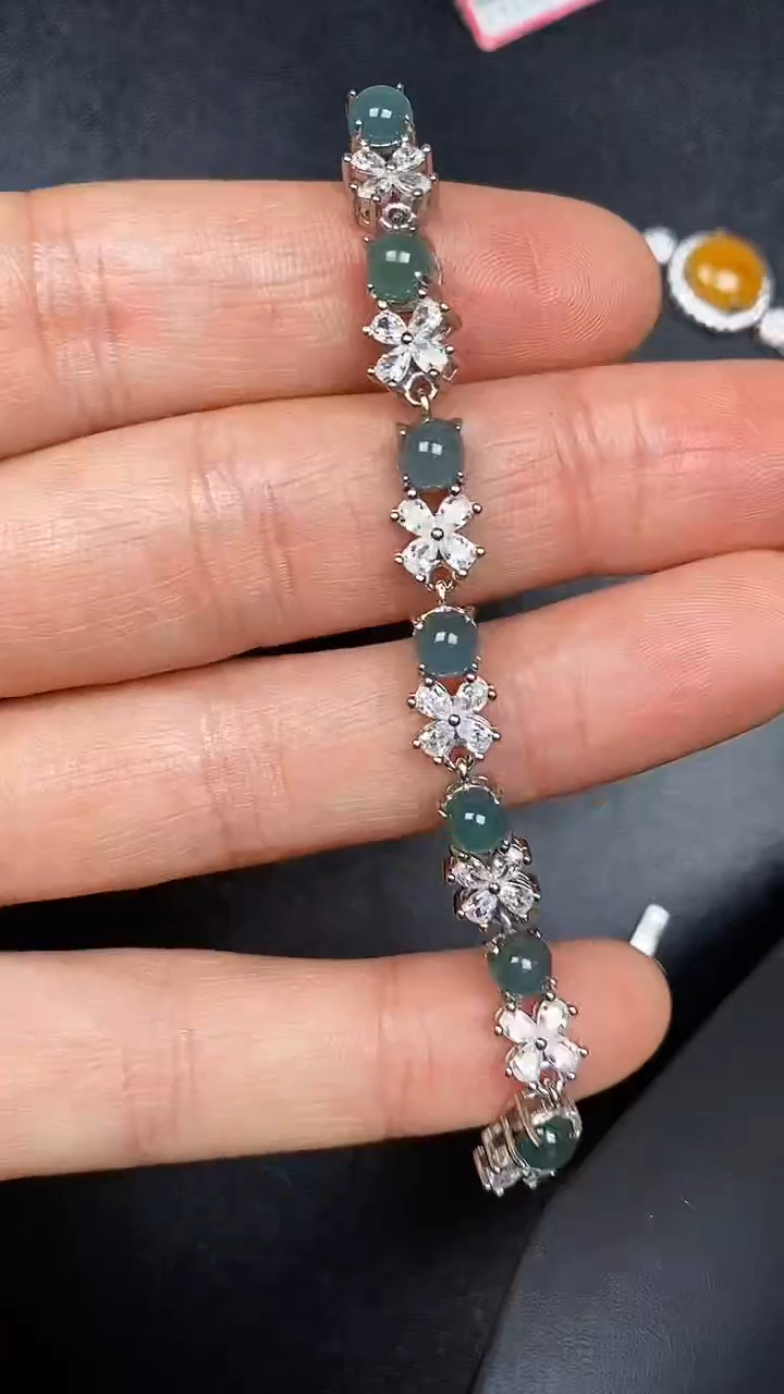 银S925镶嵌戒指翡翠3250