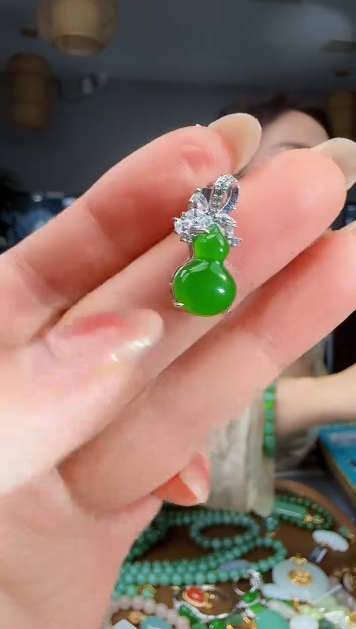 吊坠(不含链)银S925镶嵌和田玉1