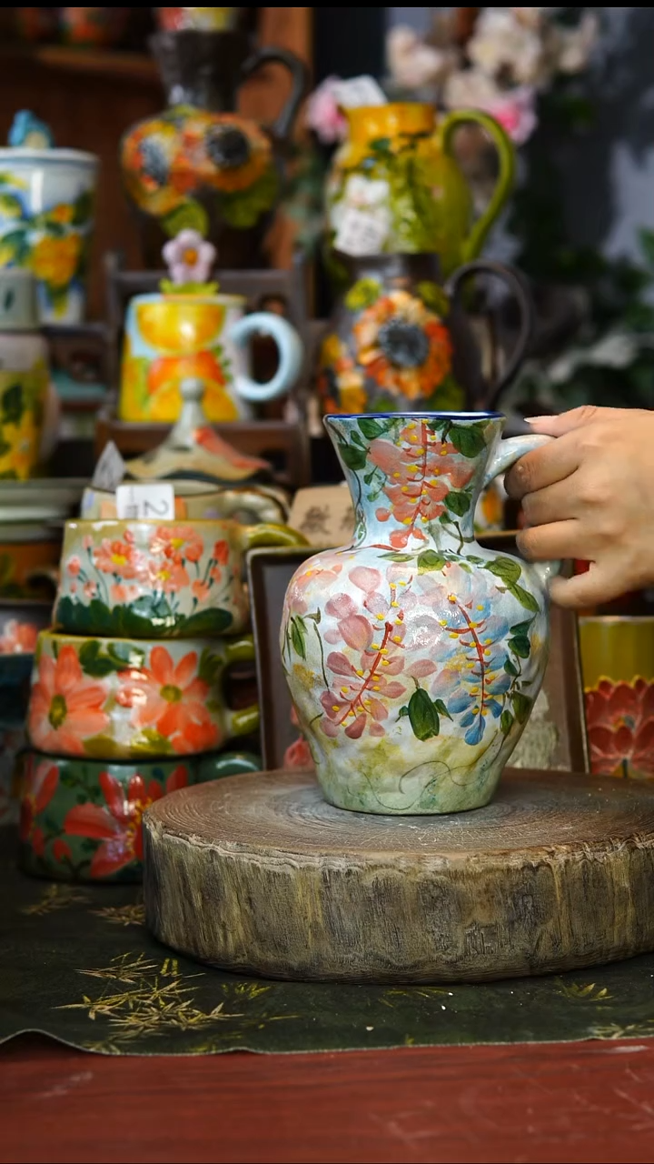 陶瓷85景德镇手工手绘釉下彩