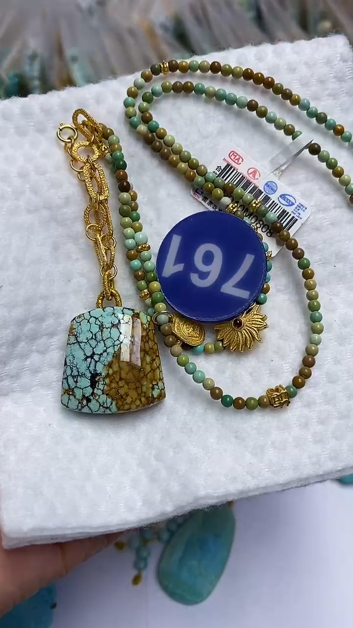 【闪购商品】绿松石项链银S925镶嵌761