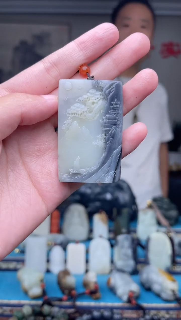 和田玉未镶嵌挂件1