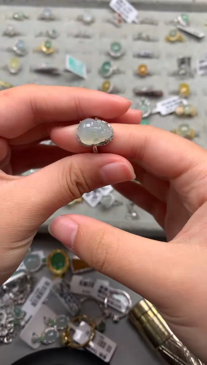 银S925镶嵌戒指翡翠11