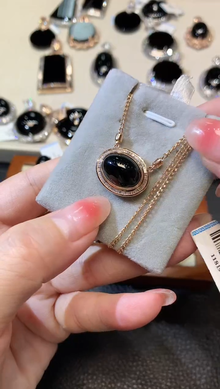 【闪购商品】翡翠套链18K金镶嵌D84 翡翠