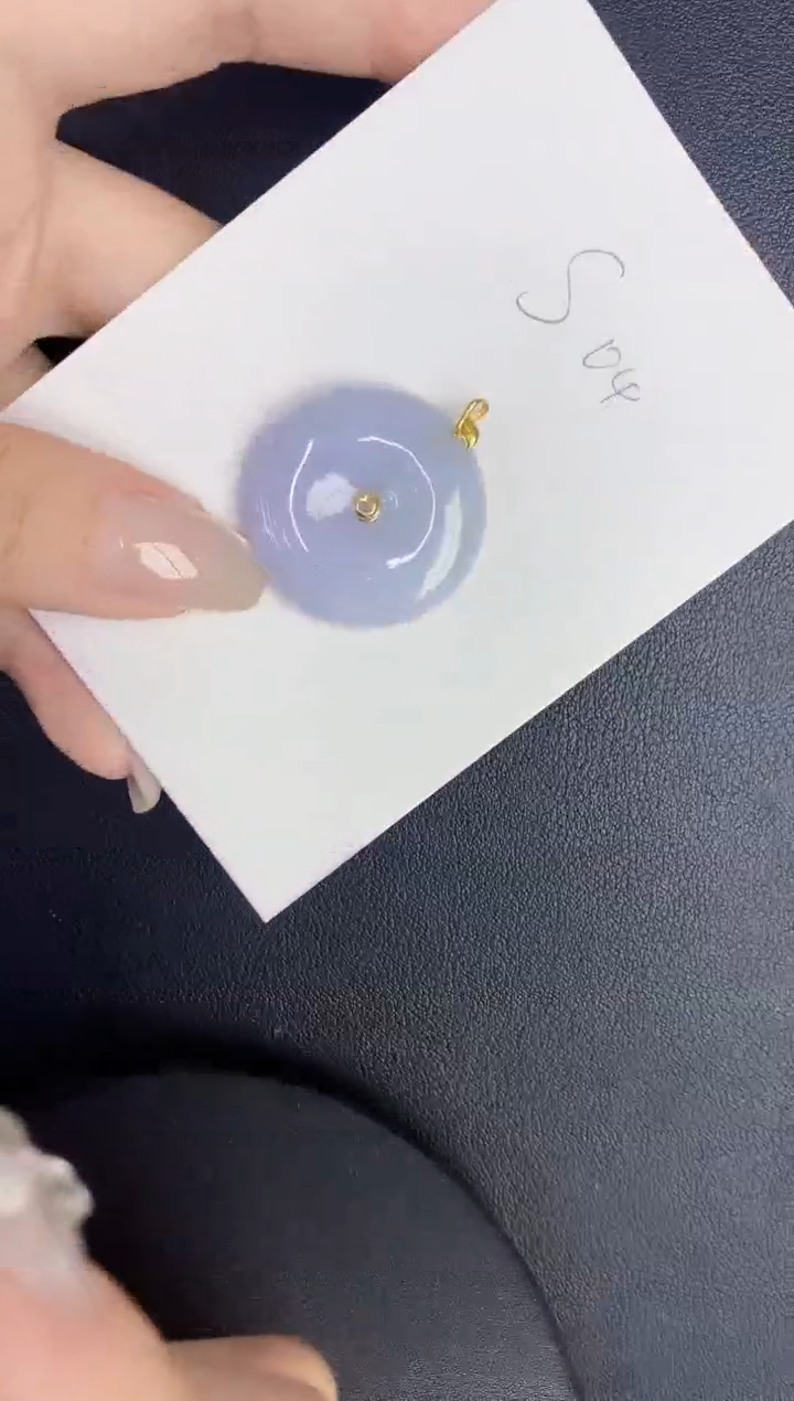 翡翠18K金镶嵌颈饰缅甸天然翡翠A货