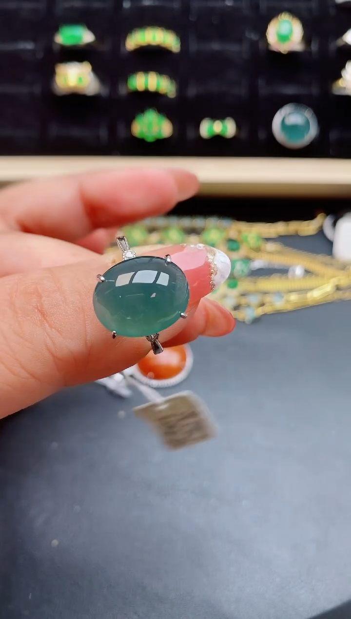 【闪购商品】翡翠戒指银S925镶嵌12121