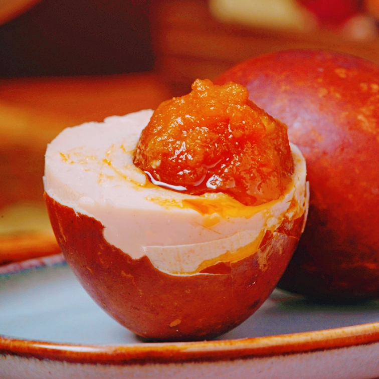 【膳理念】微山湖区 焦香 烤鸭蛋 大号蛋！沙心细腻 五香流油 有咸度