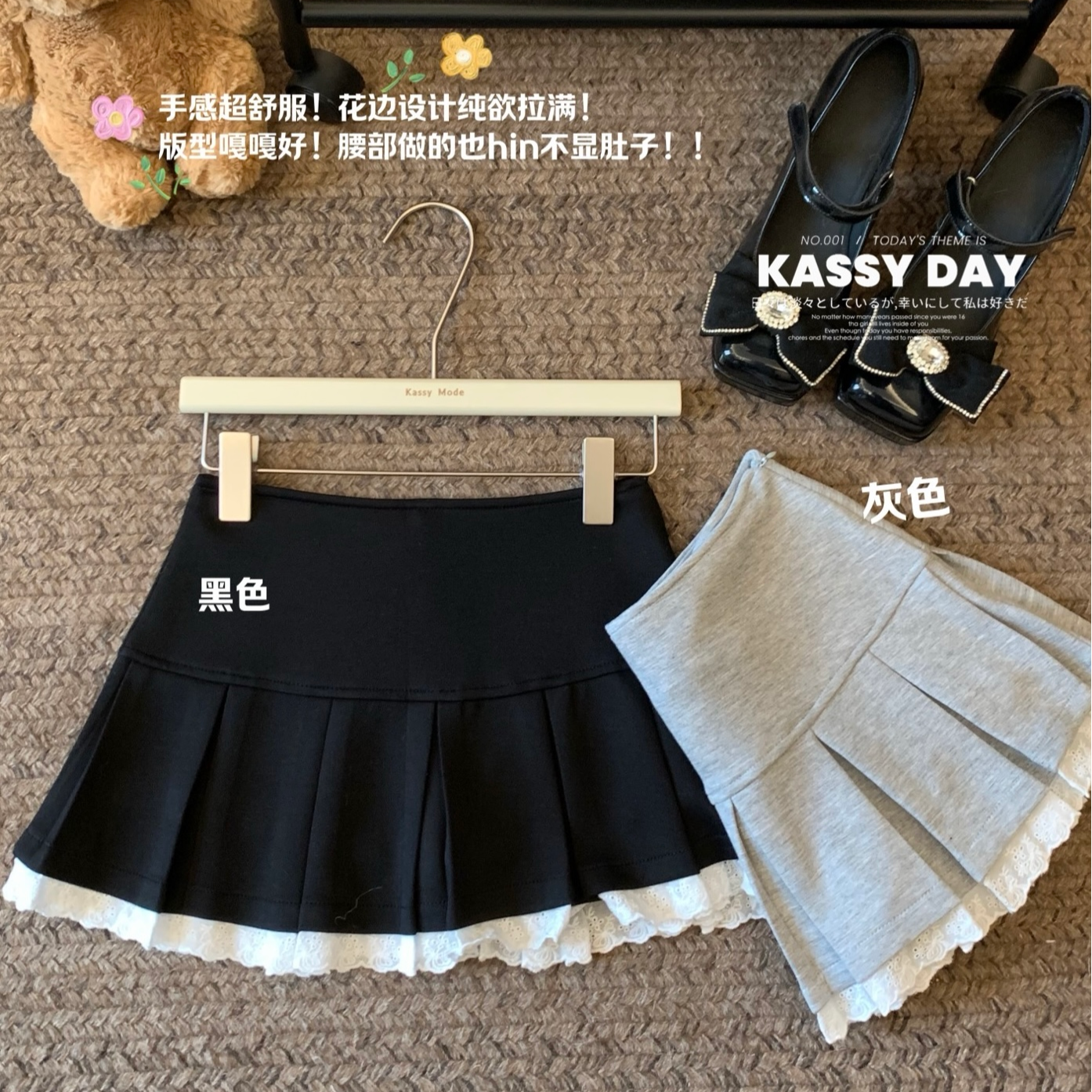 灰色纯欲风百褶裙辣妹短裙2025春季新款高腰显瘦a字半身裙防走光