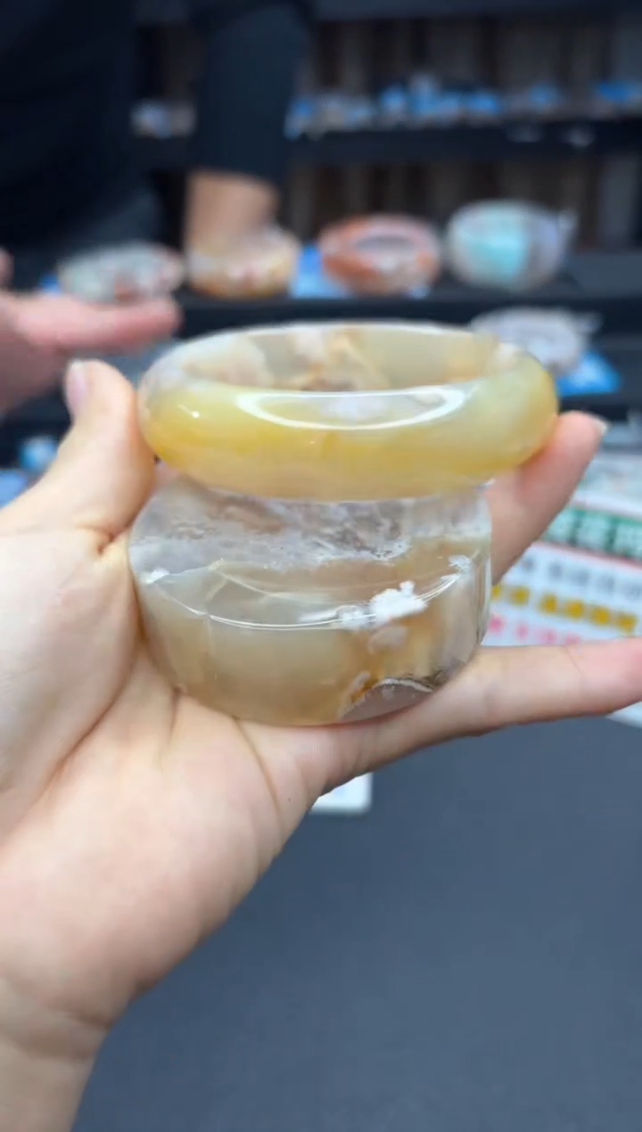 【闪购商品】石英质玉手镯未镶嵌924（65圈赠送镯心）