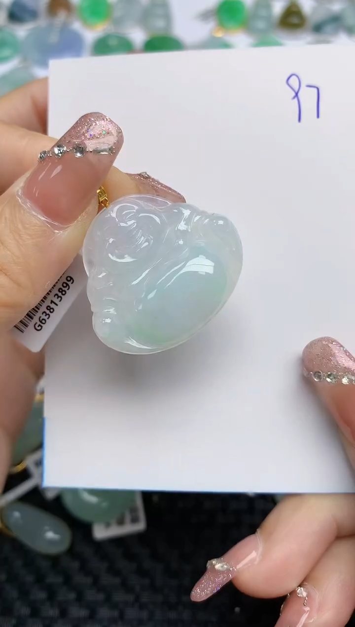 【闪购商品】翡翠颈饰18K金镶嵌天然A货翡翠 97