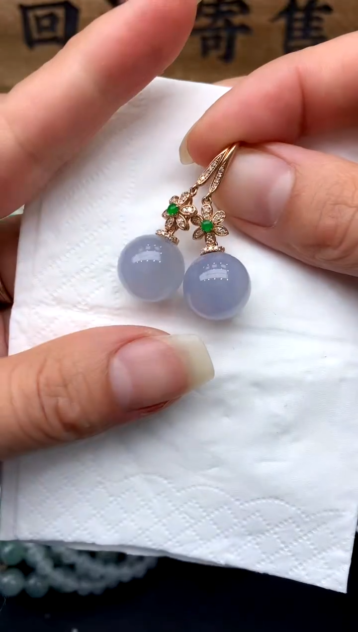 【闪购商品】翡翠耳饰18K金镶嵌259-中国好珍宝
