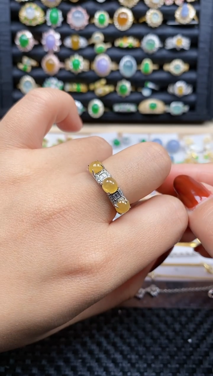 银S925镶嵌戒指翡翠291