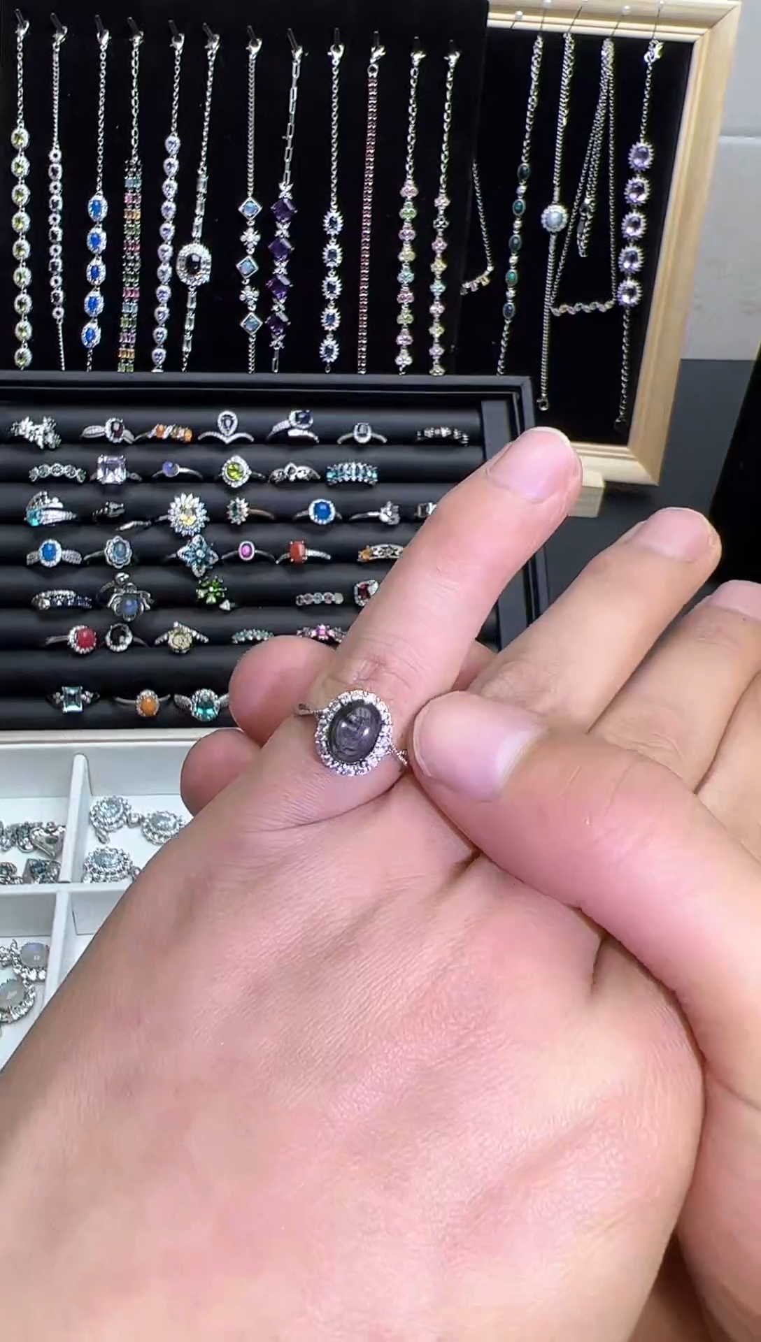 【闪购商品】烟晶戒指银S925镶嵌00001