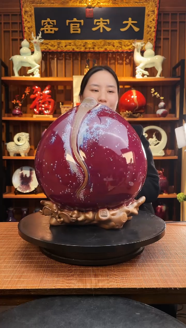 【闪购商品】摆件大宋官窑【小福寿桃】福寿所依