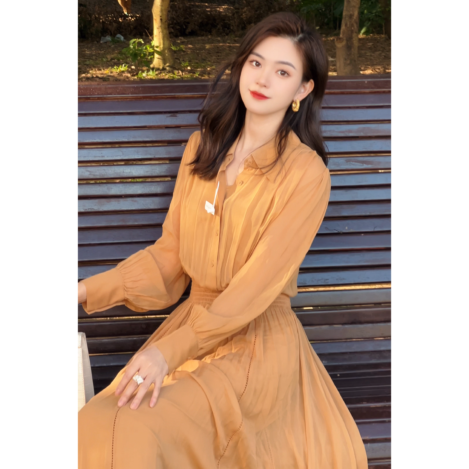 【2025-文文】重磅100桑蚕丝连衣裙HF24D209