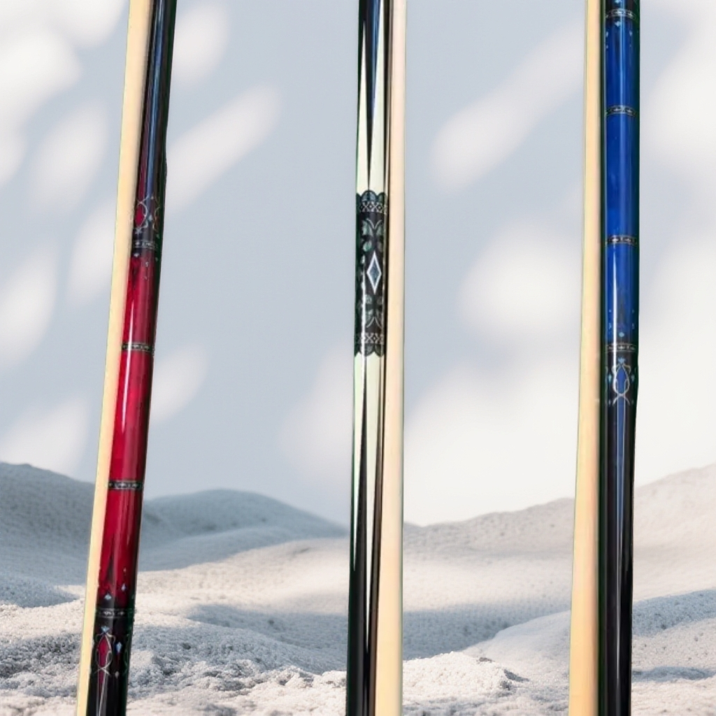 1/2分体式枫木台球杆小头中式黑八大头美式九球手工杆