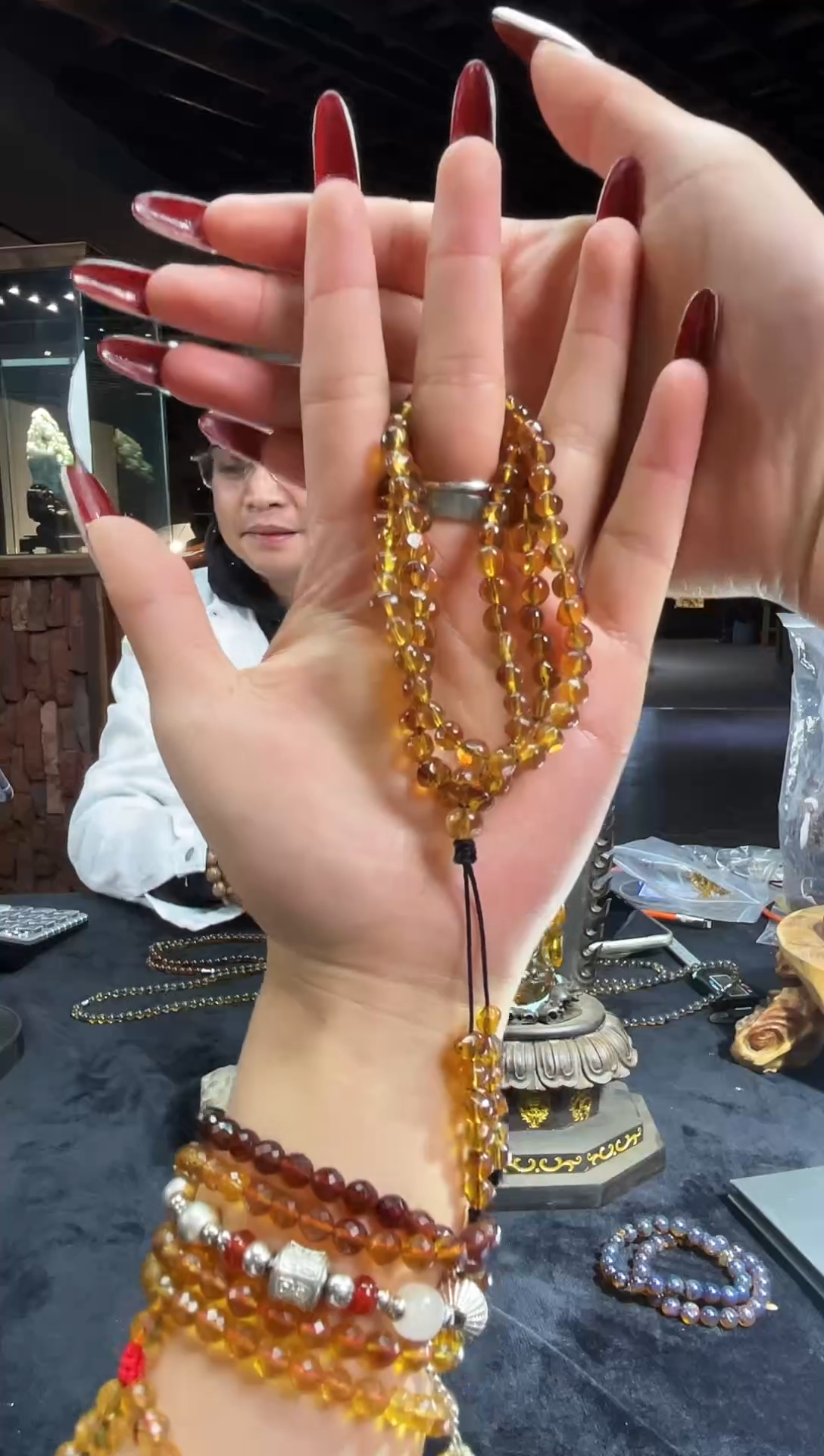 琥珀颈饰未镶嵌缅甸琥珀随型108