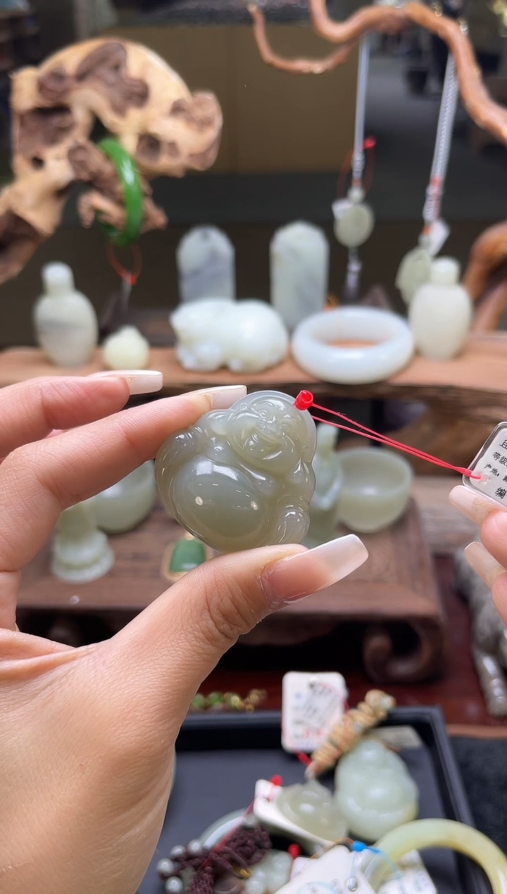 【闪购商品】和田玉吊坠未镶嵌且末青白佛公9006148