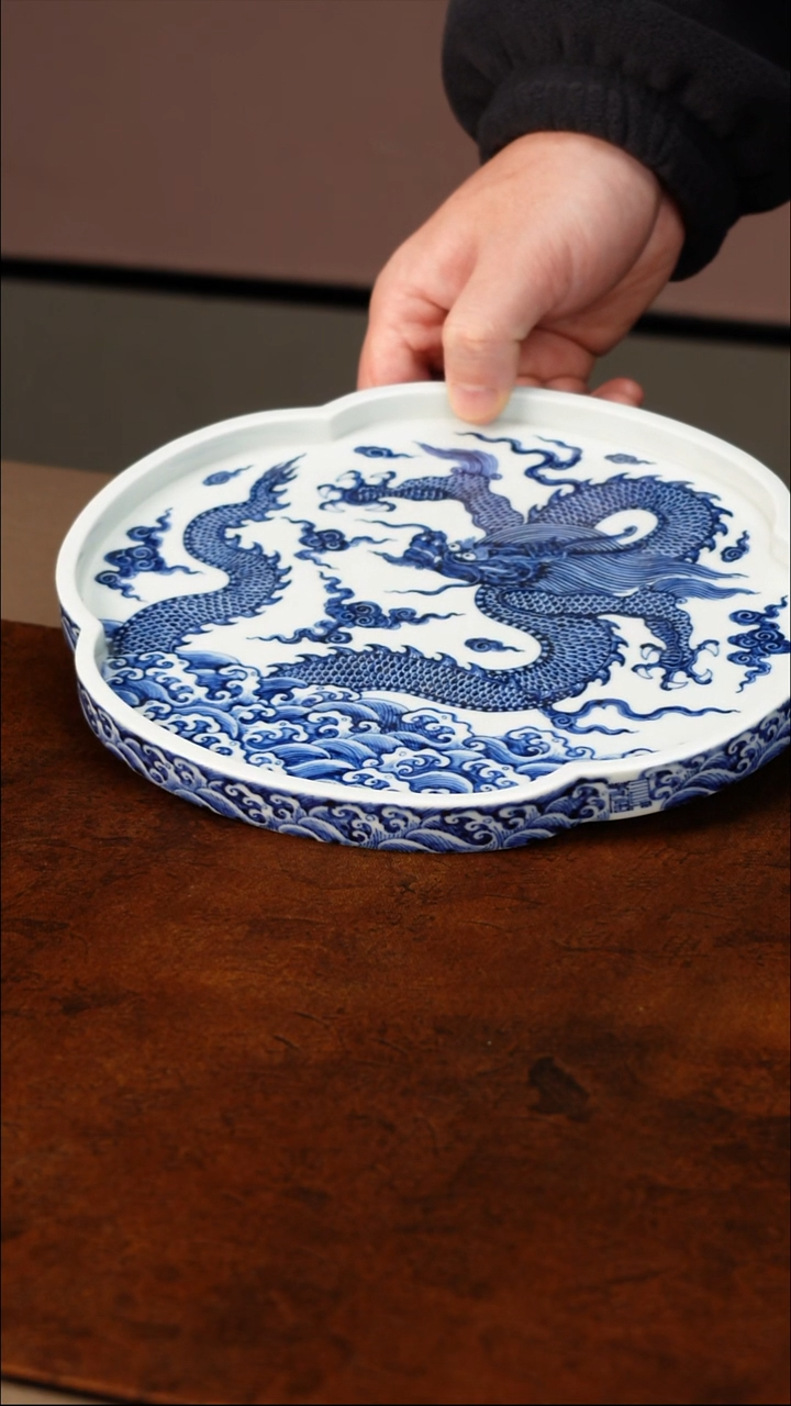 瓷又见春风海水龙纹壶承