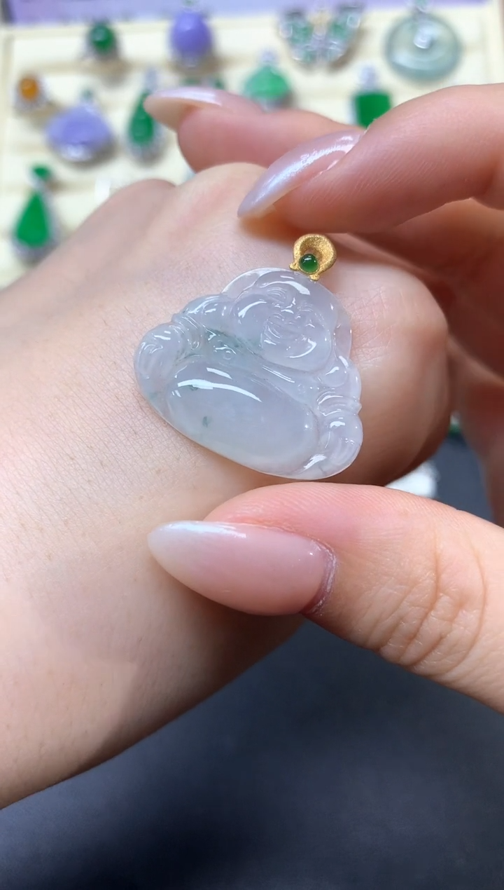 【闪购商品】翡翠吊坠(不含链)18K金镶嵌吊坠|600+60