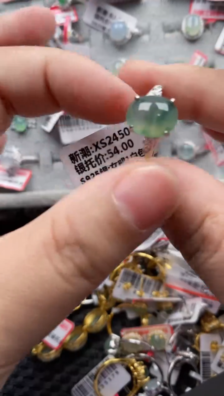 【闪购商品】翡翠戒指银S925镶嵌444444---7