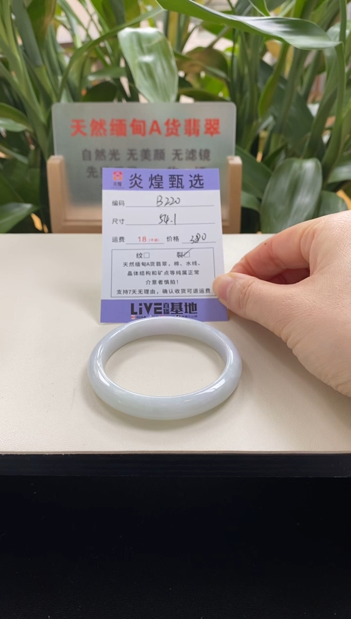 未镶嵌手镯翡翠圈口54编码b220