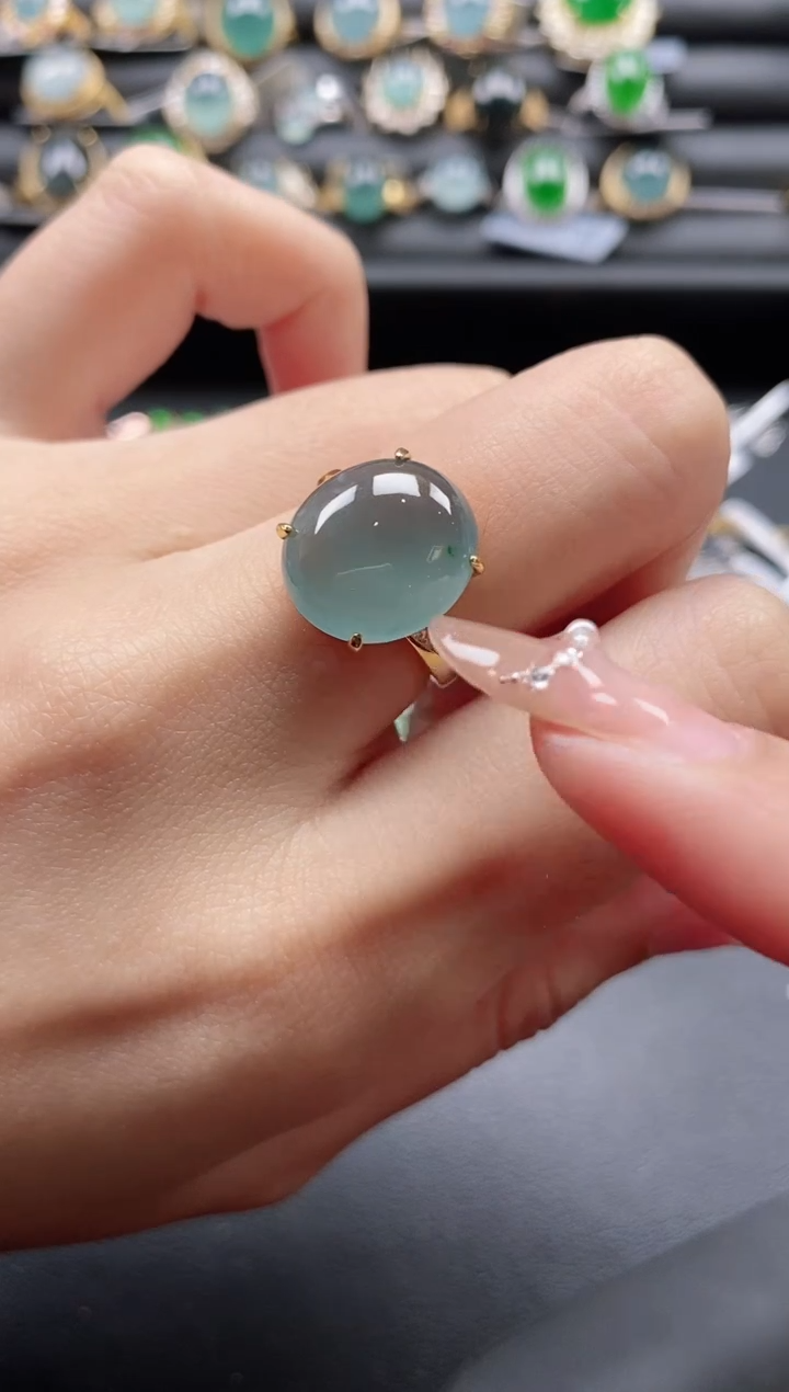 【闪购商品】翡翠戒指银S925镶嵌11111